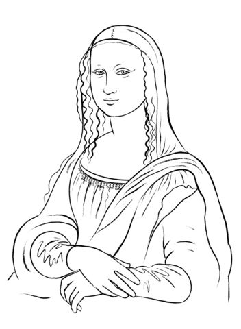 Mona Lisa By Leonardo Da Vinci Coloring Page